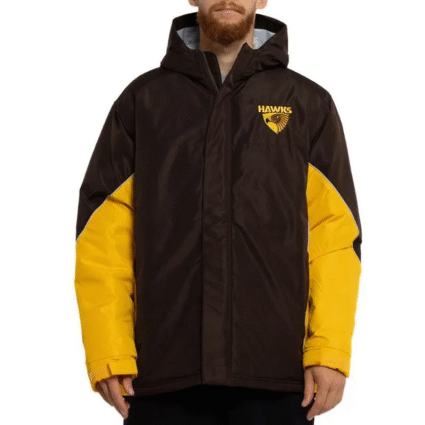Hawthorn Hawks Stadium Black and Gold Hooded Jacket