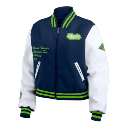 Minnesota Timberwolves Navy and White Varsity Jacket
