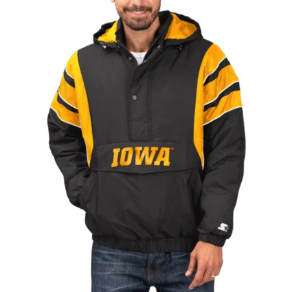 NCAA Starter Iowa Hawkeyes Black Striker Jacket