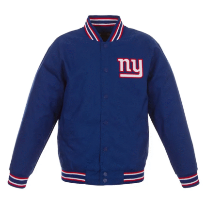 NY Giants Royal Poly Twill Varsity Jacket