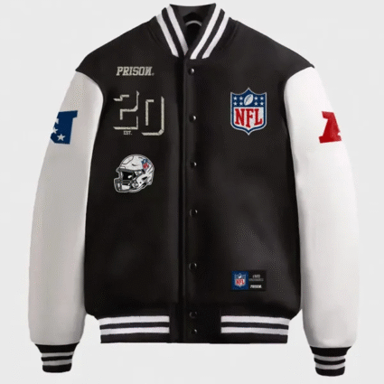 National Football League 1920 Black and White Wool Varsity Jacket