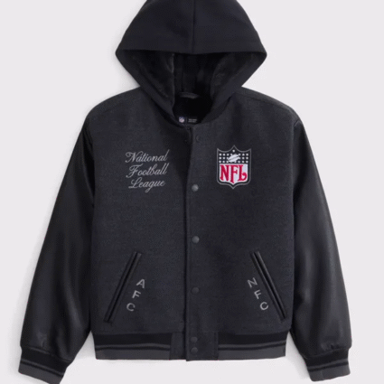 National Football League Black Hooded Jacket