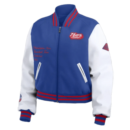 Philadelphia 76ers Royal and White Varsity Jacket