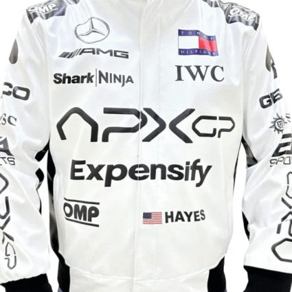Sonny Hayes F1 The Movie APXGP White Racer Leather Jacket