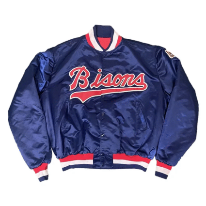 Vintage Buffalo Bisons Baseball Blue Satin Jacket