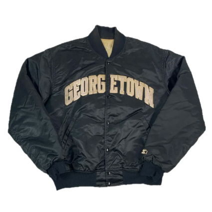 Vintage Georgetown Hoyas Black Satin Jacket