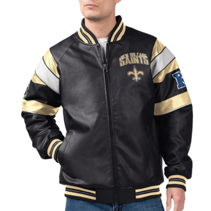 g iii New Orleans Saints Varsity Leather Jacket