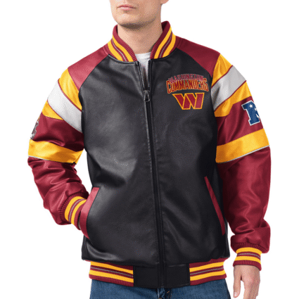 g iii Washington Commanders Varsity Leather Jacket