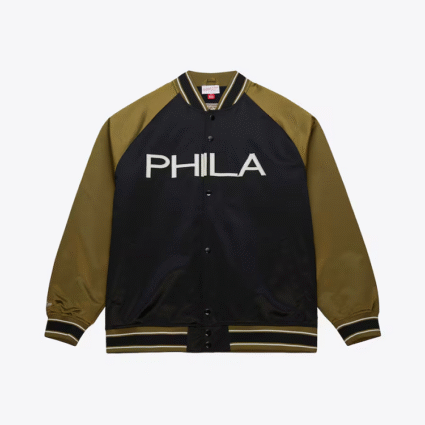 Black Olive Philadelphia 76ers Vintage Double Clutch Jacket