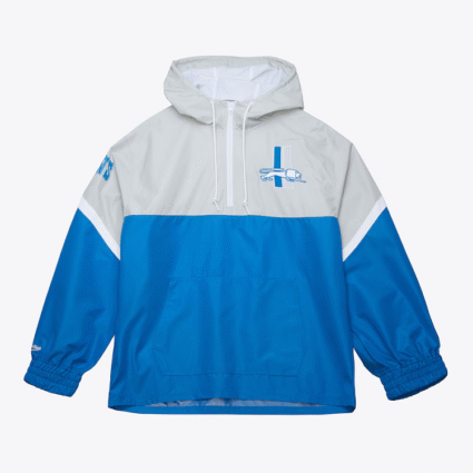 Blue Silver Detroit Lions Tie Breaker Lightweight Windbreaker Jacket
