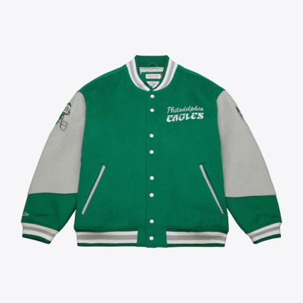 Kelly Green Philadelphia Eagles Vintage Varsity Jacket