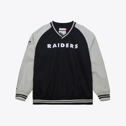 Unisex Black Silver Oakland Raiders Vintage Pullover