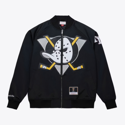 Unisex Teemu Selanne Black Anaheim Ducks Maxxed Out Satin Jacket