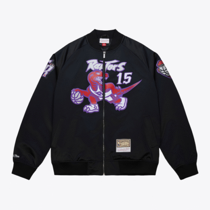 Unisex Vince Carter Black Toronto Raptors Maxxed Out Satin Jacket