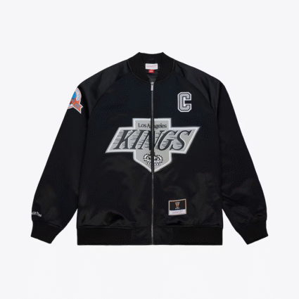 Unisex Wayne Gretzky Black Los Angeles Kings Maxxed Out Satin Jacket
