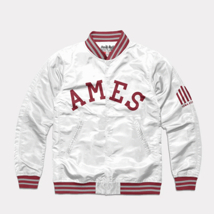 AMES Arch Iowa State Vintage White Letterman Jacket