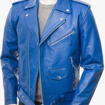 ASHCOMBE Blue Biker Jacket