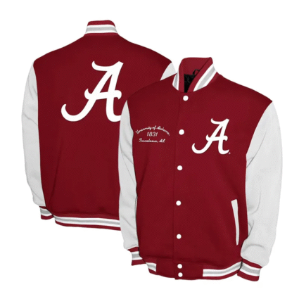 Alabama Crimson Tide Burgundy and White Varsity Fleece Jackets