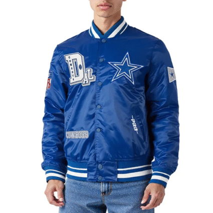 Dallas Cowboys Best of Eggshell Blue Full-Snap Satin Jacket