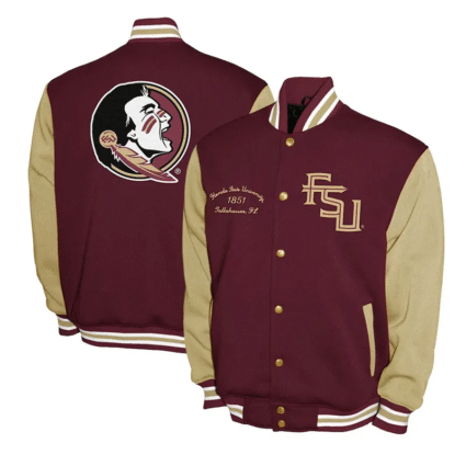 Florida State Seminoles Garnet and Beige Varsity Jackets