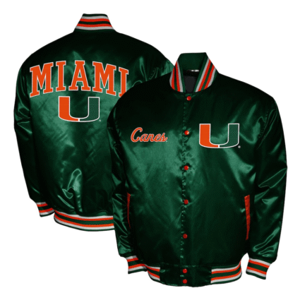 Franchise Club Miami Hurricanes Green Satin Jackets