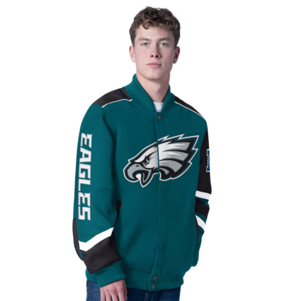 G-III Sports by Carl Banks Midnight Green Philadelphia Eagles Prime Time Racing Jacket