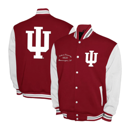 Indiana Hoosiers Crimson and White Varsity Fleece Jackets