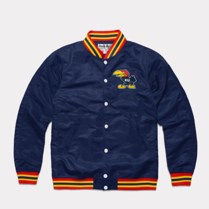 KU Warhawk Navy Letterman Jacket
