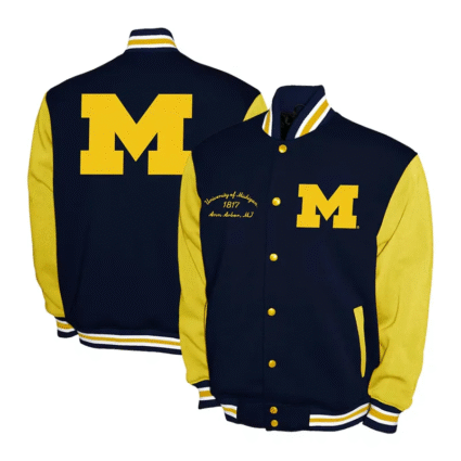 Michigan Wolverines Navy and Gold Varsity Fleece Jackets