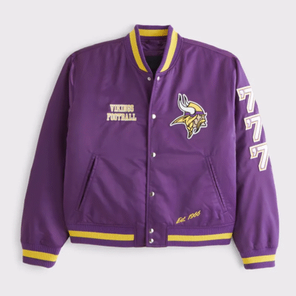Minnesota Vikings Varsity Bomber Satin Jacket