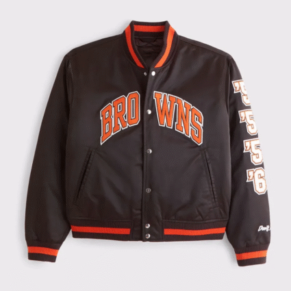NFL Cleveland Browns Varsity Bomber Satin Jacket