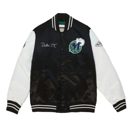 Origins Dallas Mavericks Black and White Satin Jacket