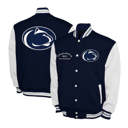 Penn State Nittany Lions Navy and White Varsity Fleece Jacket