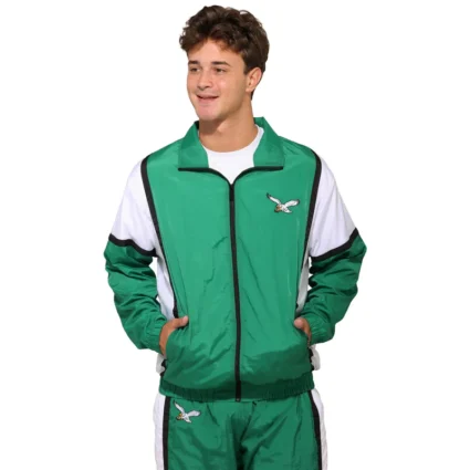 Philadelphia Eagles NFL Kelly Green Nylon Crinkle Gameday Jacket