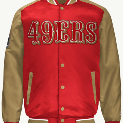 San Francisco 49ers Scarlet and Gold Varsity Satin Jacket