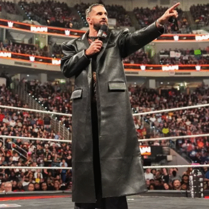 Seth Rollins Monday Night RAW Black Leather Long Coat