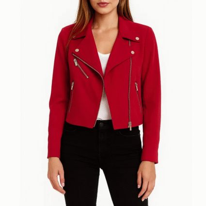 Shadowhunters S02 Emeraude Toubia Red Suede Jacket