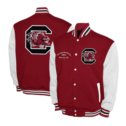 South Carolina Gamecocks Burgundy and White Varsity Fleece Jackets