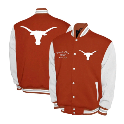 Texas Longhorns Burnt Orange and White Varsity Fleece Jackets