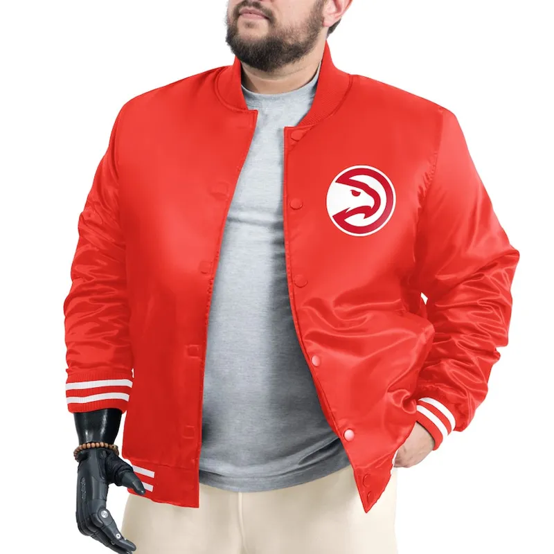 Atlanta Hawks Adaptive Bold Logo Varsity Satin Jacket