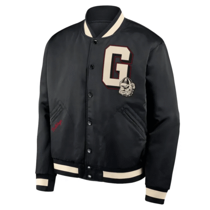 Black NCAA Georgia Bulldogs Legacy Bomber Jacket