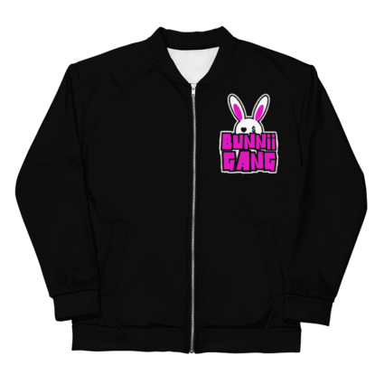 Bunnii Gang Logo Black Bomber Jacket