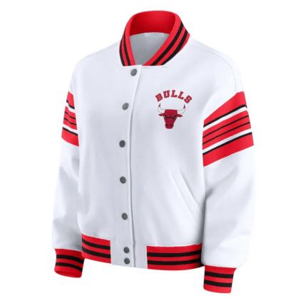 Chicago Bulls White Fleece Jacket