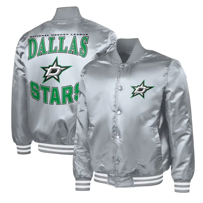 Dallas Stars Adaptive Bold Logo Varsity Satin Jackets