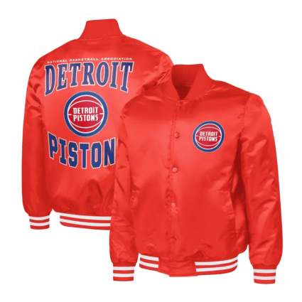 Detroit Pistons Adaptive Bold Logo Varsity Satin Jackets