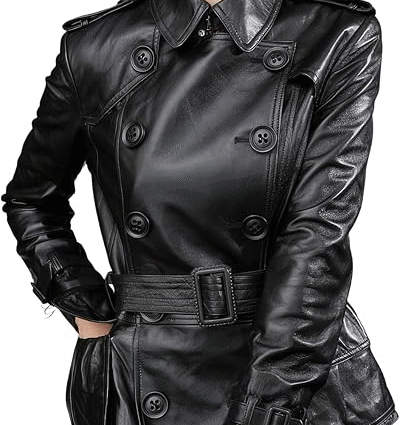 Double-Breasted Leather Jacket