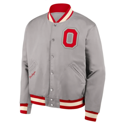 Gray NCAA Ohio State Buckeyes Legacy Bomber Jacket