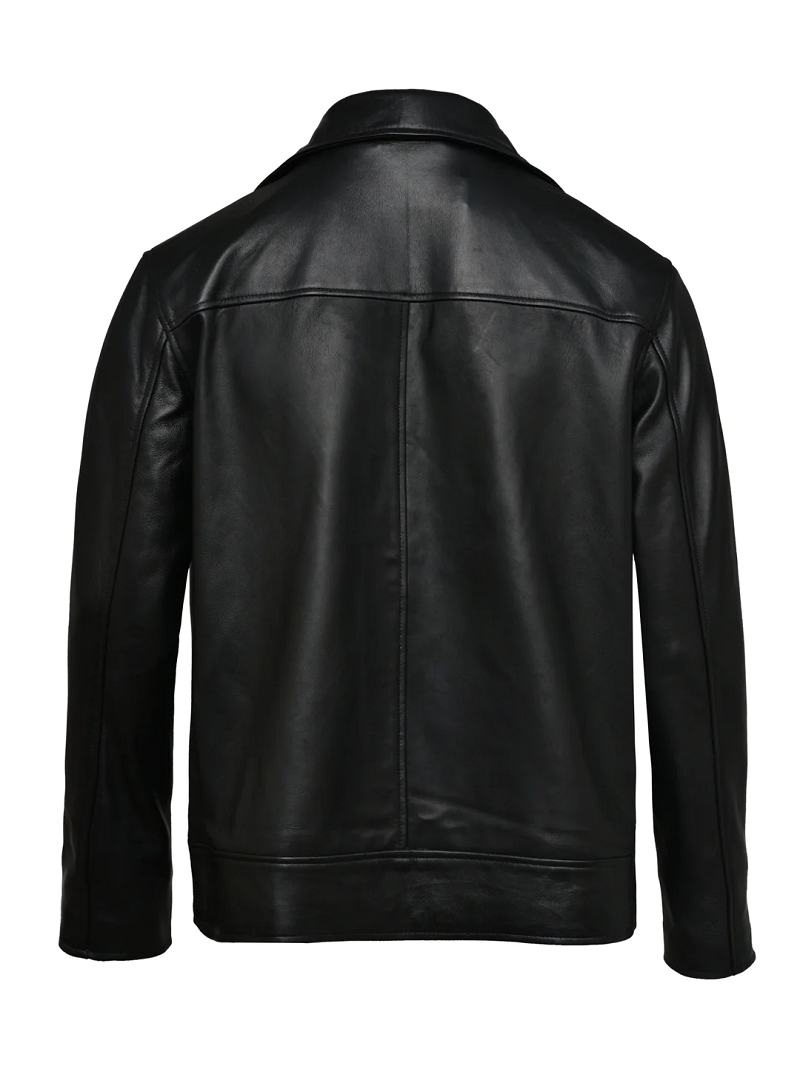 Mens Biker Classic Fashion Cow-hide Leather Jacket - Image 3