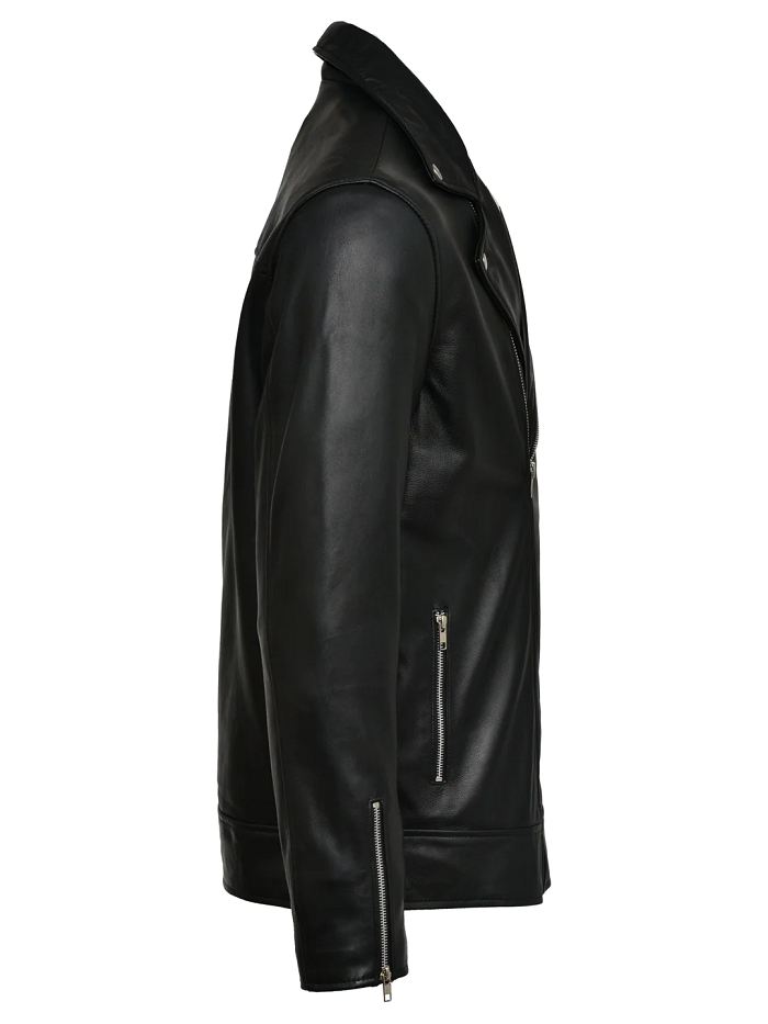 Mens Biker Classic Fashion Cow-hide Leather Jacket - Image 2