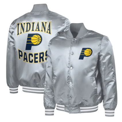Indiana Pacers Adaptives Bold Logo Varsity Satin Jacket
